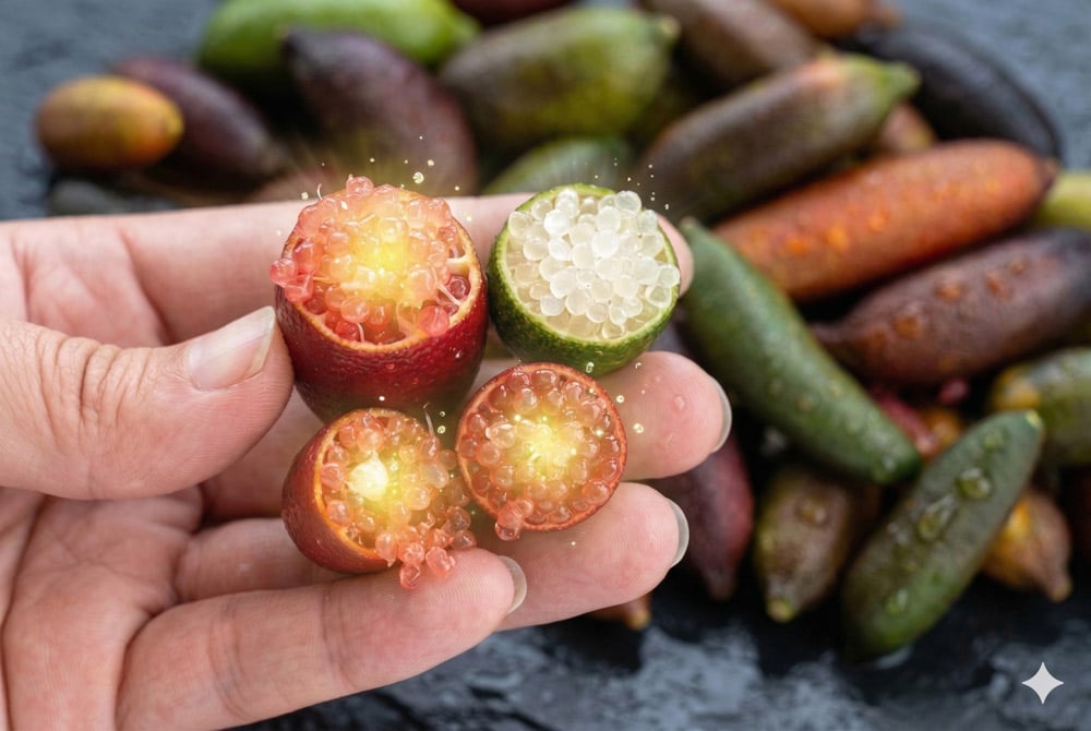 Cấu trúc tép chanh ngón tay chứa hàm lượng Vitamin C cao